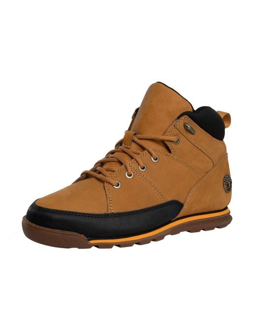 Timberland Brown Euro Rock Mid Lace Leather Boots for men