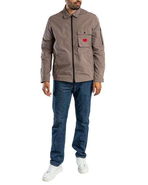 HUGO Brown Emmond Overshirt for men