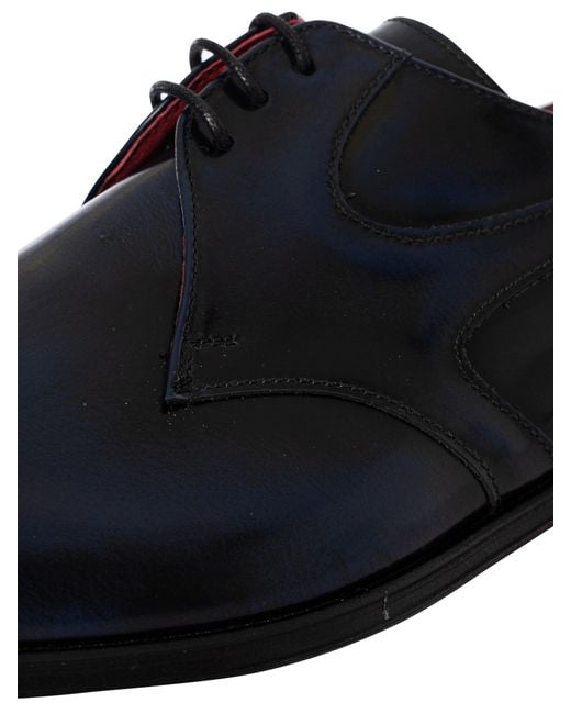 Jeffery West Blue Arrow Derby Polished Leather Shoes for men