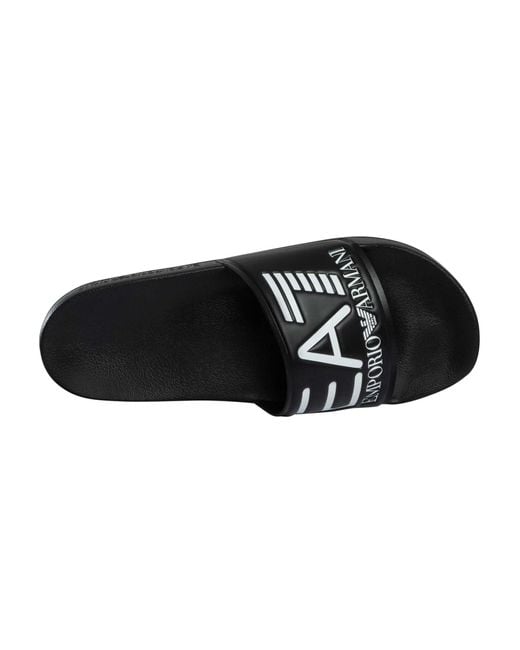 EA7 Black Scarpe Logo Sliders for men