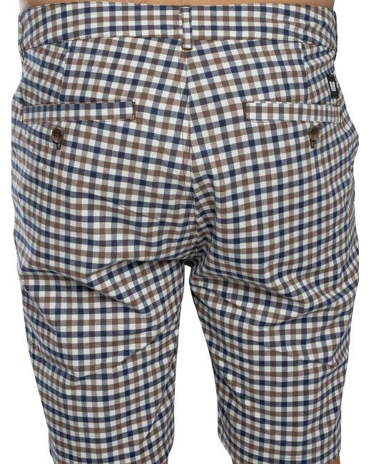 Weekend Offender Blue Ivan Check Shorts for men