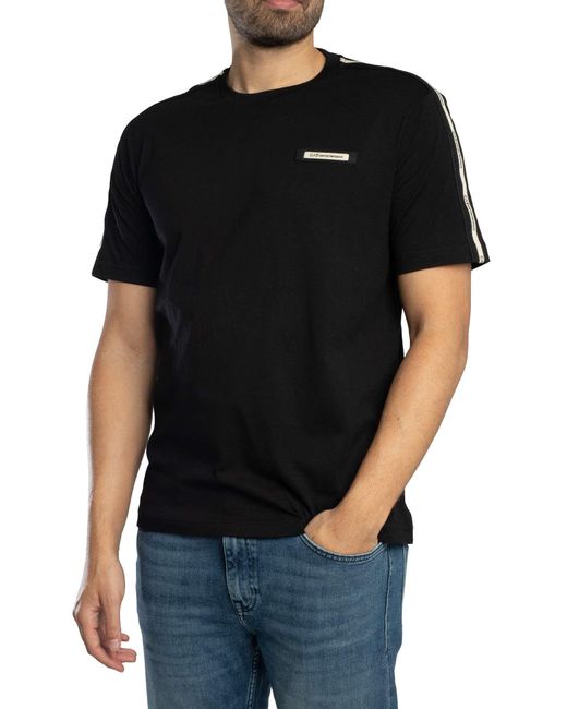 EA7 Black Logo Tape T-shirt for men