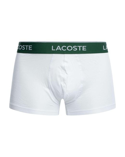Lacoste Gray 3 Pack Cotton Stretch Trunks for men