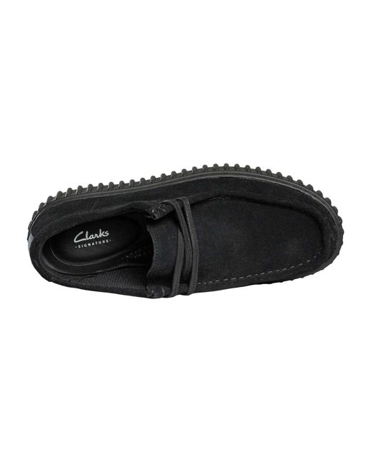Clarks Black Torhill Lo Suede Shoes for men