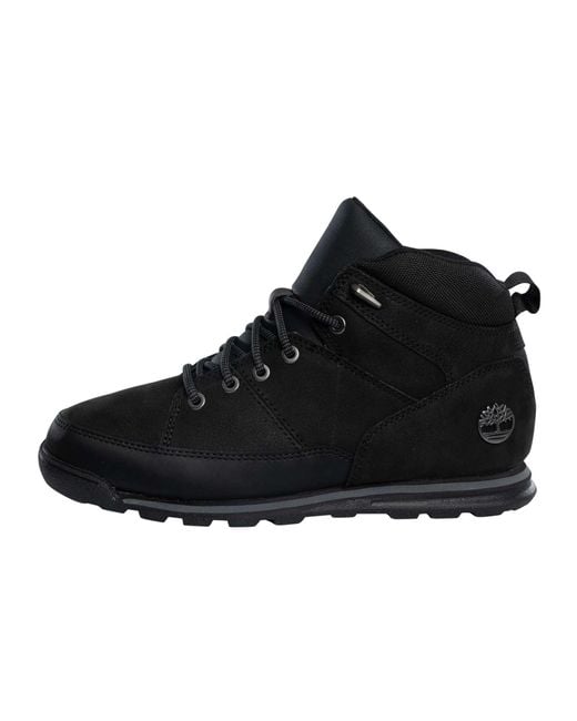 Timberland Black Euro Rock Mid Lace Boots for men