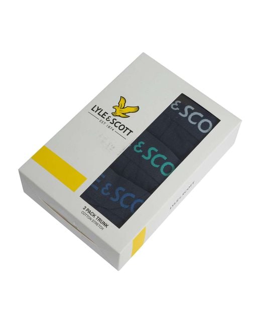 Lyle & Scott Blue 3 Pack Barclay Trunks for men