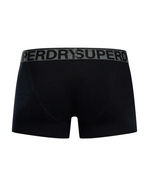 Superdry Black 3 Pack Trunks for men