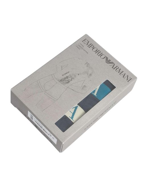 Emporio Armani Blue 3 Pack Trunks for men