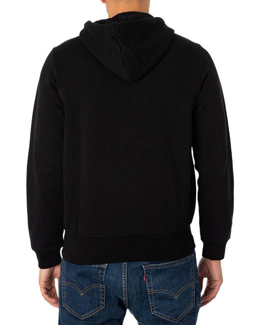 Lacoste Black Full Zip Hood Sh9626 for men