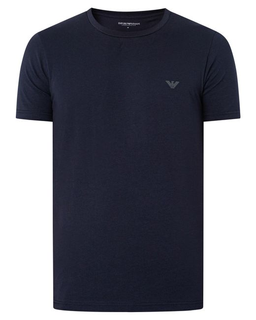 Emporio Armani Blue 2 Pack Lounge Crew T-shirts for men