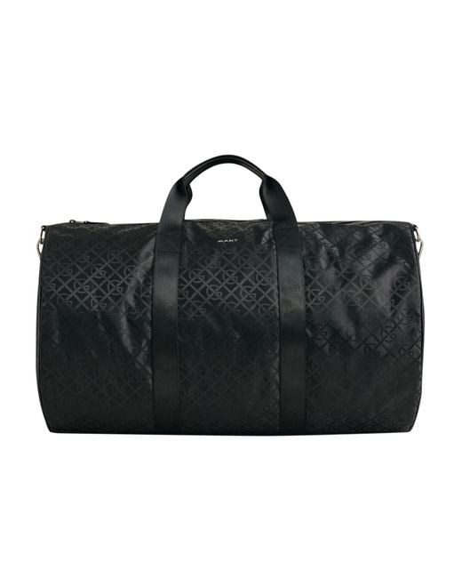 Gant Black Pattern Duffle Bag for men