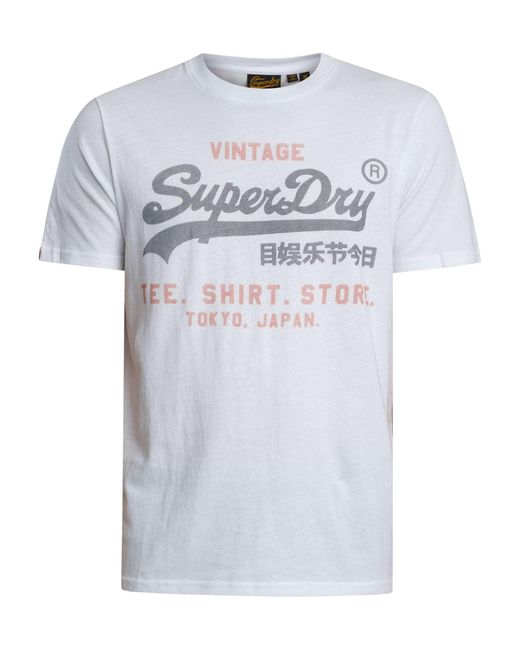 Superdry White Vintage Logo Heritage Relaxed T-shirt for men