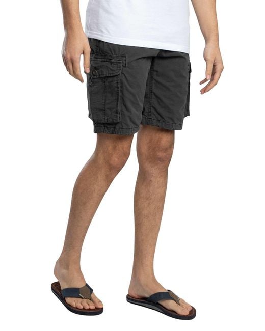 Superdry Black Parachute Light Cargo Shorts for men