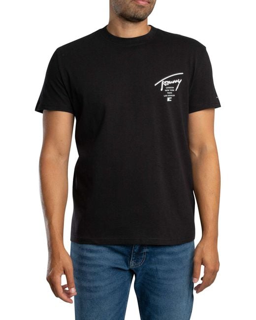 Tommy Hilfiger Black Regular Back Graphic Sign City T-shirt for men