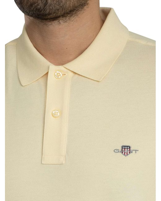 Gant Natural Regular Shield Pique Polo Shirt for men