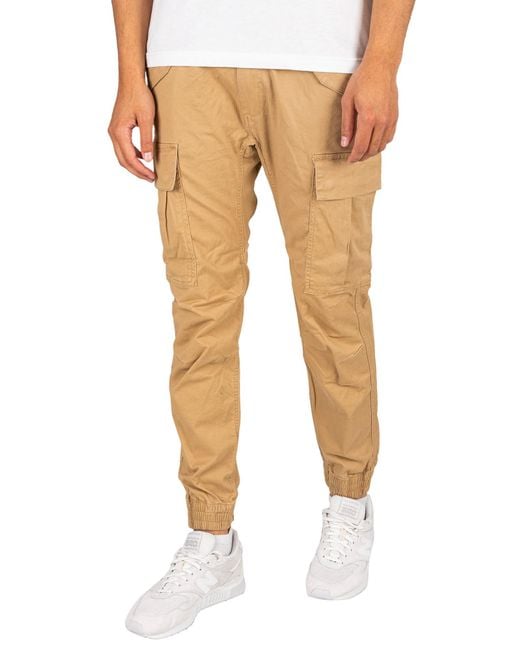 Alpha Industries Airman Tapered Cargo Trousers in Sand (Natural) for ...