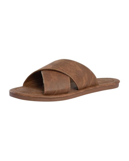 Superdry Brown Vintage Cross Straps Sliders for men