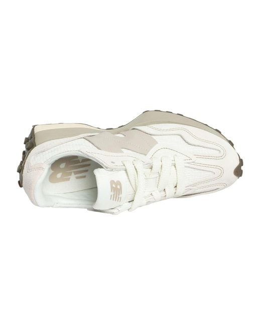 New Balance White 327 Suede Trainers for men
