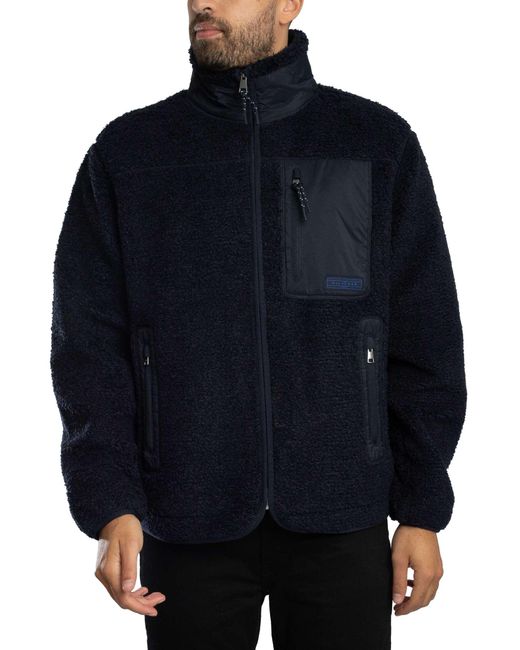 Tommy Hilfiger Blue Teddy Fleece Zip Through Jacket for men