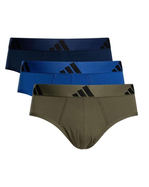 Adidas Blue 3 Pack Active Flex Cotton Briefs for men