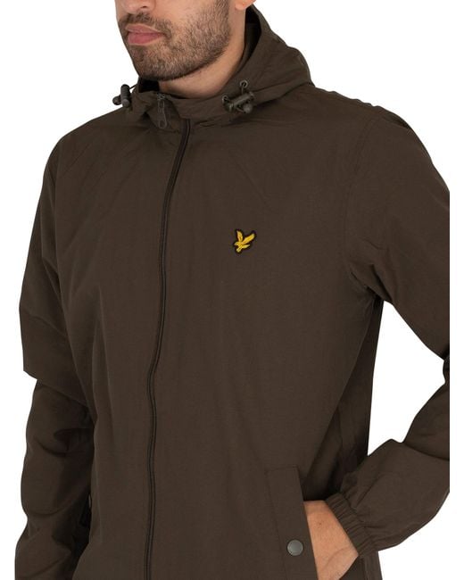 Lyle & Scott Brown Zip Through Hooded Jacket for men