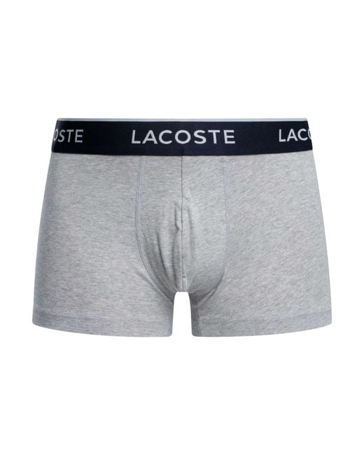 Lacoste Blue 3 Pack Cotton Stretch Trunks for men