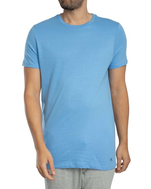 Calvin Klein Blue 3 Pack Classic Lounge T-shirt for men