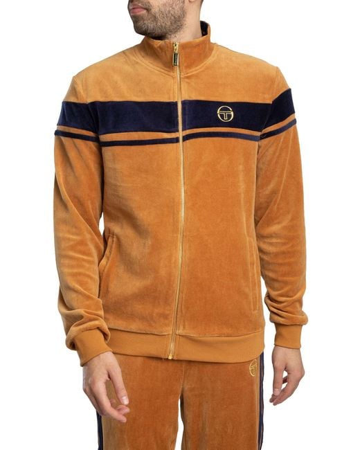 Sergio Tacchini Orange Damarindo Velour Track Jacket for men