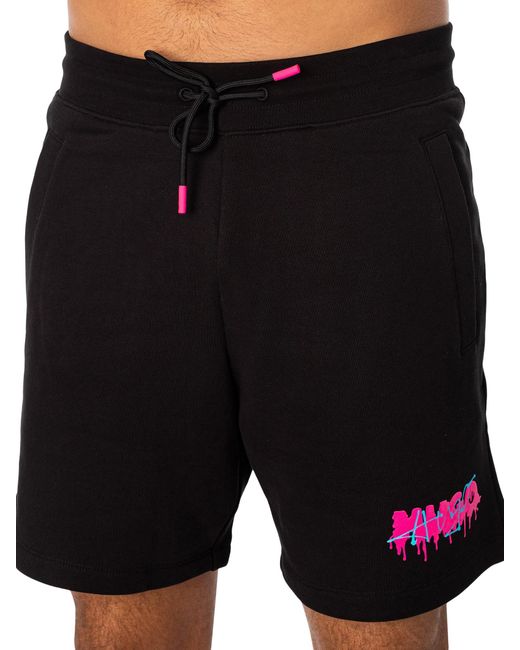 HUGO Black Dapalmi Sweat Shorts for men