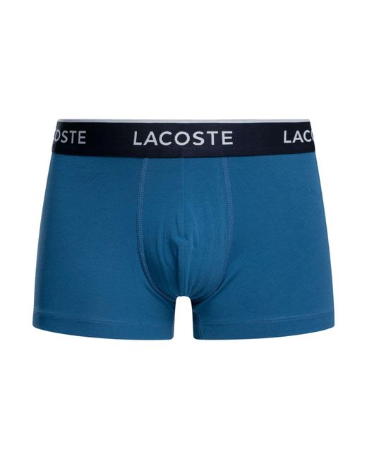 Lacoste Blue 3 Pack Cotton Stretch Trunks for men