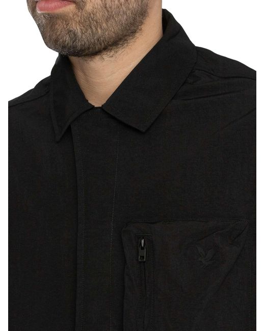Lyle & Scott Black Lightweight Ripstop Overshirt for men
