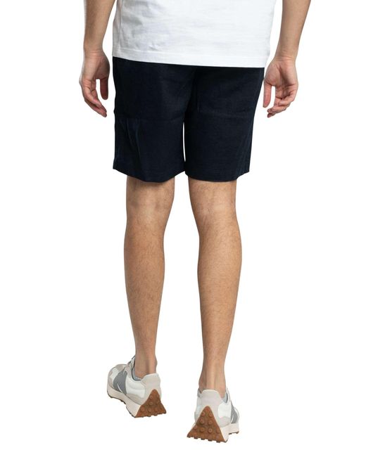 Tommy Hilfiger Blue Harlem Linen Relaxed Tapered Chino Shorts for men