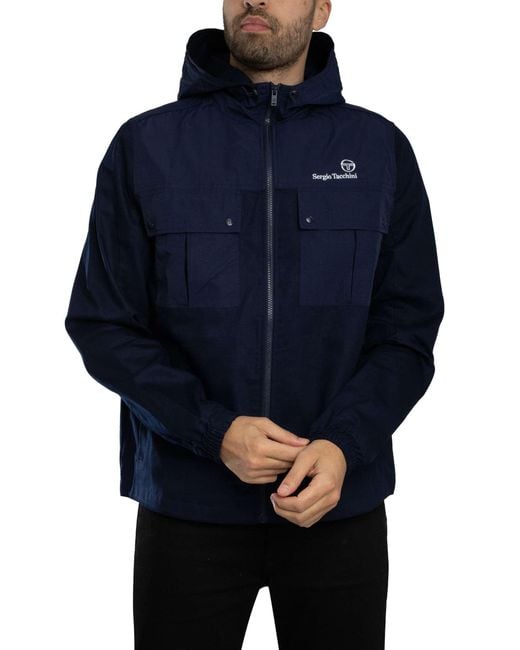 Sergio Tacchini Blue Calisti Hooded Jacket for men
