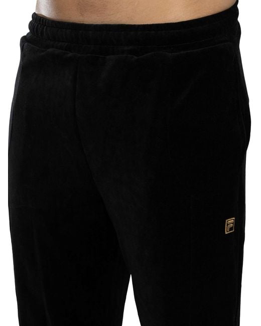 Fila Black Lorrie Velour Track Joggers for men