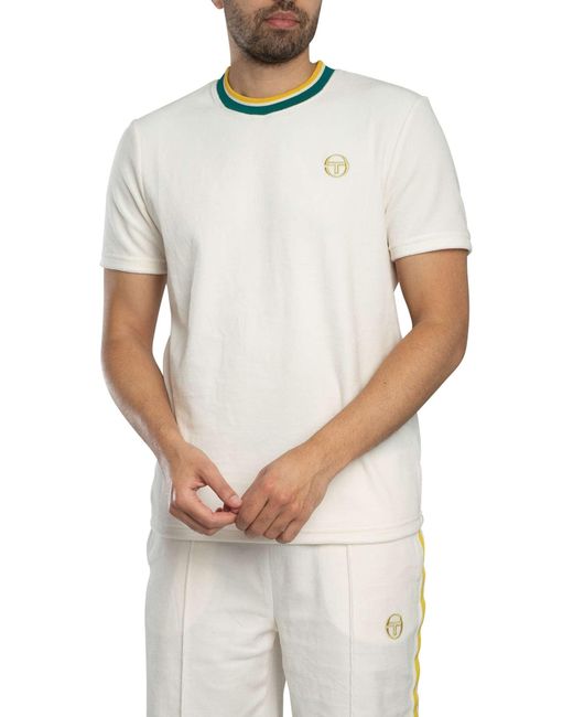 Sergio Tacchini White Monte Velour T-shirt for men