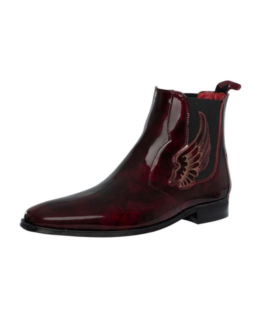Jeffery West Brown Wing Leather Chelsea Boots for men