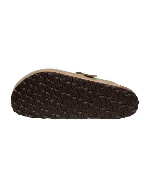 Birkenstock Brown Boston Leather Clogs for men