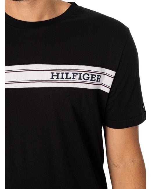 Tommy Hilfiger Black Lounge Brand Line T-shirt for men