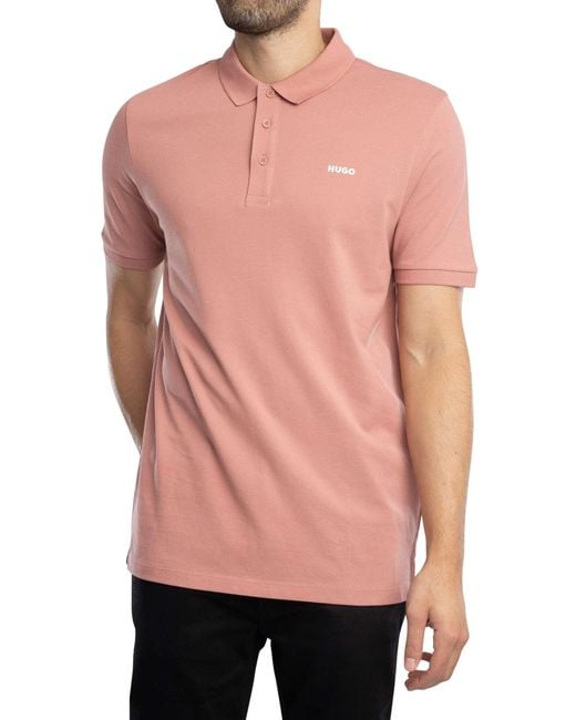 HUGO Pink Donos222 Regular Polo Shirt for men