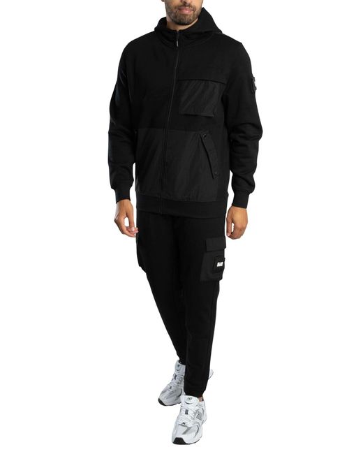 Weekend Offender Black Daponte Zip Hoodie for men