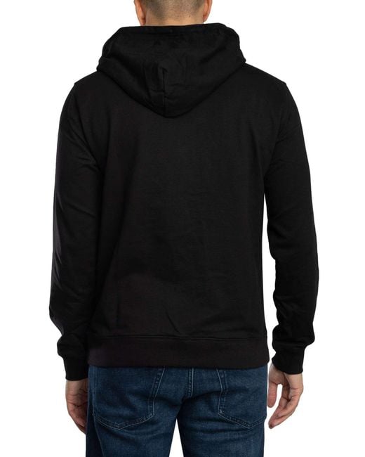 EA7 Black Echo Graphic Pullover Hoodie for men