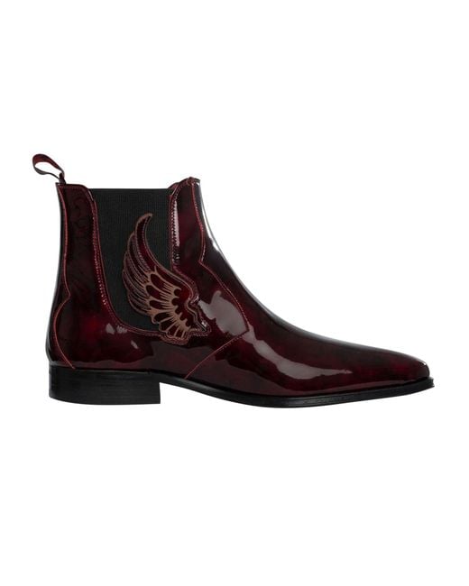 Jeffery West Brown Wing Leather Chelsea Boots for men