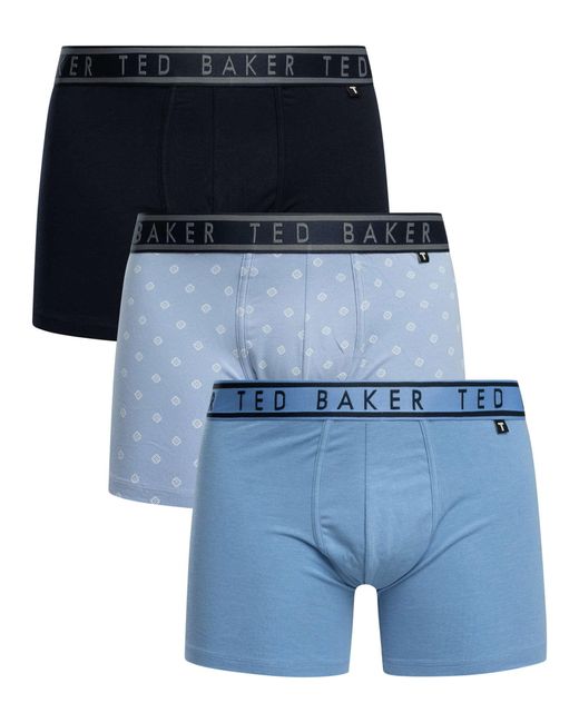 Ted Baker Blue 3 Pack Boxer Briefs for men