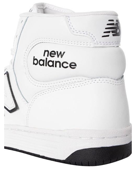 New Balance White 480 High Leather Trainers for men
