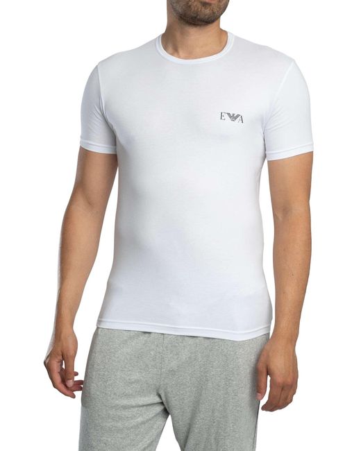 Emporio Armani White 2 Pack Lounge Crew Neck T-shirt for men