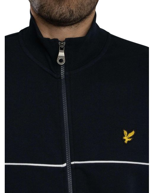 Lyle & Scott Blue Piped Full Zip Track Jacket for men