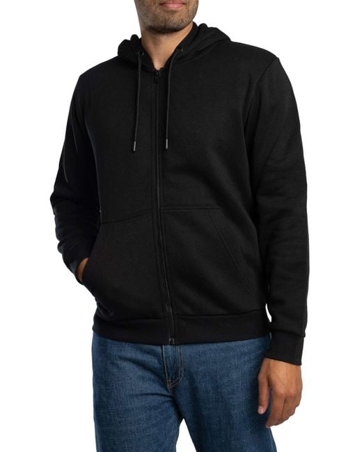 Jack & Jones Black Bradley Zip Hoodie for men