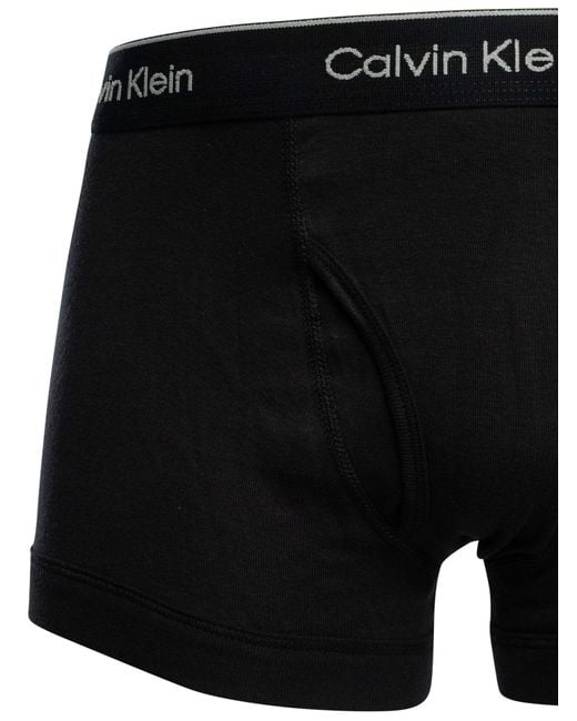 Calvin Klein Black 3 Pack Cotton Classics Trunks for men