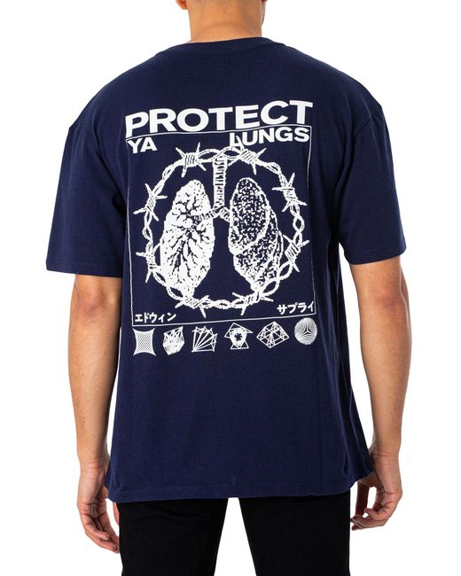 Edwin Blue Protect Ya Lunge T-shirt for men