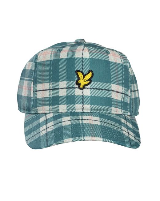 Lyle & Scott Blue Printed Tartan Cap for men
